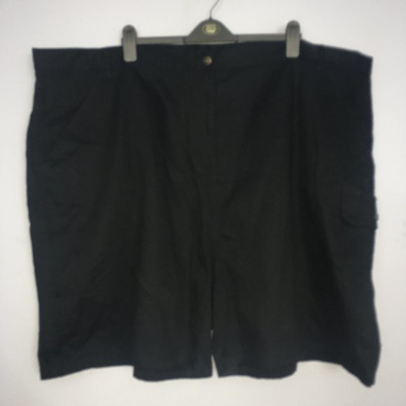 Erica Brooke Collection Womens Super Plus 32 Black 100% Cotton Side Pocket Short - Picture 1 of 8